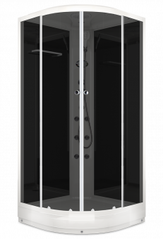 Душевая кабина Domani Spa Delight 110 Slim с электрикой, низкий поддон 1000x1000x2180 (черн. стенки, тонир. стекла) DS01DS110LBT10 
