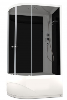 Душевая кабина Domani Spa Delight high Slim 128R без электрики, высокий поддон 1200x800x2190 (чер. стенки, тонир. стекла) DS01DS128RHBT00 