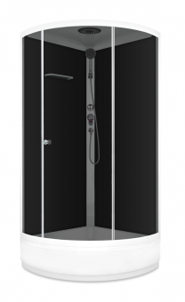 Душевая кабина Domani Spa Simple 99 mid V1.2 без электрики, с крышей, средний поддон 900x900x2180 (черн. стенки, тонир. стекла) DS01Sm99MBT00-V1.2 