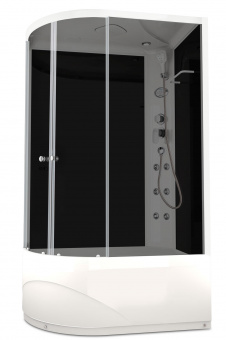 Душевая кабина Domani Spa Delight high 128R Slim с электрикой, высокий поддон 1200x800x2190 (чер. стенки, тонир. стекла) DS01DS128RHBT10 