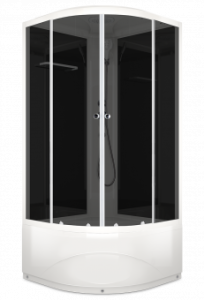 Душевая кабина Domani Spa Delight Slim 88 без электрики, высокий поддон 800x800x2180 (чер. стенки, тонир. стекла) DS01DS88HBT00 