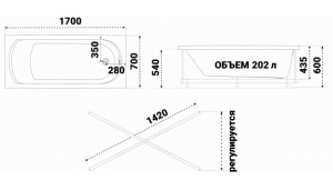 Акриловая ванна Тритон Дюна 170  1ACReal Dune 170х70 new в наличии