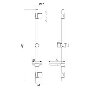 Стойка для душа с мыльницей, IDDIS, TSH65SDi17
