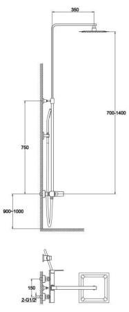 Душевая стойка BelBagno Arlie