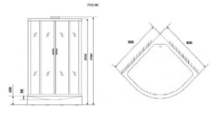 Душевая кабина Niagara Luxe NG-7715GBK 90х90х210 без крыши