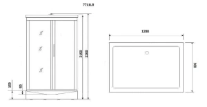 Душевая кабина Niagara Luxe NG-7711GR 120х90х220 R