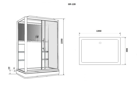Душевая кабина Grossman GR128R 135х90х225