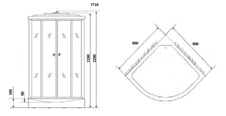 Душевая кабина Niagara Luxe NG-7715G 90х90х220