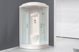 Душевая кабина RB 90HK6-WT (белое/прозрачное) 90x90x217  задняя стенка акриловая 