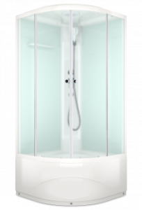 Душевая кабина Domani Spa Delight 99 Slim без электрики, высокий поддон 900x900x2180 (бел. стенки, сатин мат. стекла) DS01DS99HWM00 