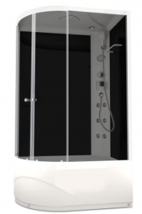 Душевая кабина Domani Spa Delight high 128R Slim с электрикой, высокий поддон 1200x800x2190 (чер. стенки, тонир. стекла) DS01DS128RHBT10 